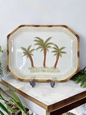 Vintage Century Large Ceramic Serving Platter 16x12.5”